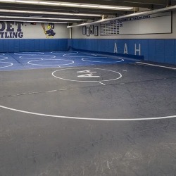The AAHS dedicated wrestling practice area.